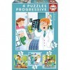 Educa - Quand Je Serai Grand Je Veux étre…4 Puzzles Enfant Progressifs. +3 Ans. Ref. 17146