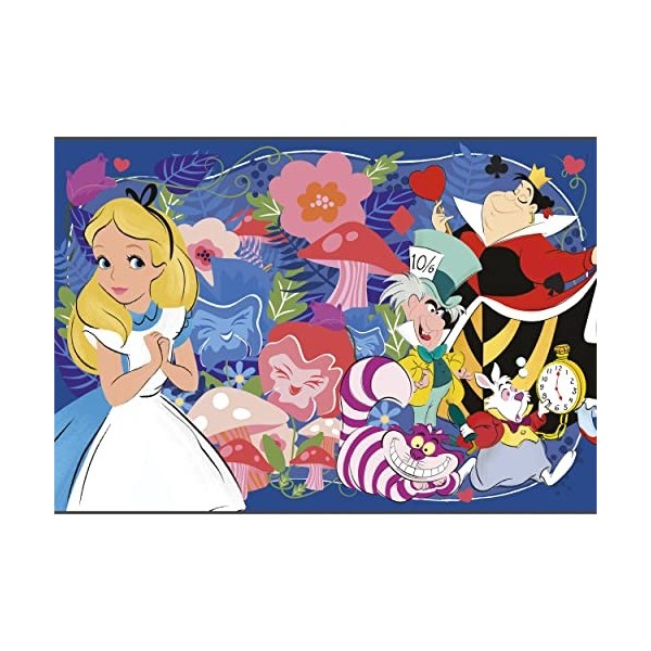 Clementoni- Disney Classics Alice Supercolor Alice-104 Pièces, Enfants 6 Ans, Puzzle Dessin Animé-Fabriqué en Italie, 25748