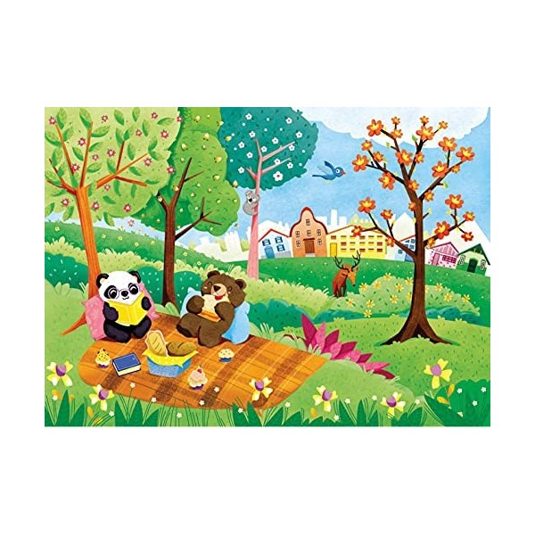 Clementoni- Supercolor Puzzle-Les 4 saisons-20+60+100+180 pièces- 21408