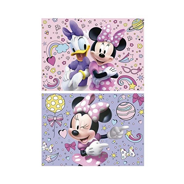 Educa - Minnie | Ensemble de 2 Puzzles pour Enfants avec 48 pièces. Mesure : 28 x 20 cm. Composé de Grandes pièces Parfaiteme