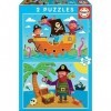 Educa - Pirates. 2 Puzzles Enfant 20 pièces. +4 Ans. Ref. 17149