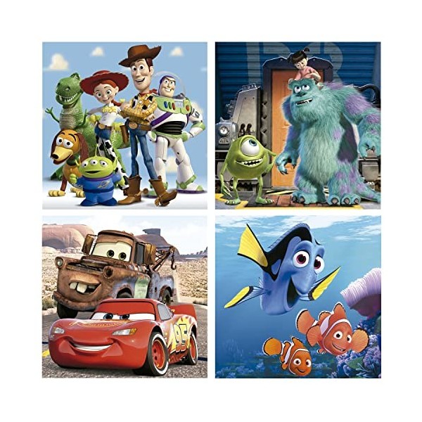 Educa - Pixar Progressifs | Ensemble de 4 Puzzles progressifs pour Enfants de 12 à 25 pièces. Mesurer Une Fois monté: 16 x 16