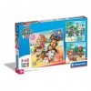 Clementoni- Paw Patrol Supercolor Patrol-3x48 Enfants 5 Ans, Boîte De 3 48 Pièces , Puzzle Dessin Animé-Fabriqué en Italie, 