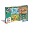 Clementoni Supercolor 4 in 1-Jurassic World Progressifs 12, 16, 20, 24 Pièces , Enfants 3 Ans, Puzzle Dessin Animé-Fabriqué 