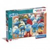 Clementoni- The Smurfs Supercolor Smurfs-60 Pièces, Enfants 5 Ans, Puzzle Dessin Animé-Fabriqué en Italie, 26191
