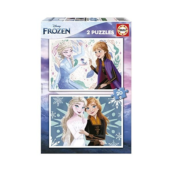 Educa - Lot de 2 Puzzles pour Enfants avec 20 pièces et Les Images de Frozen et Ses Amis. Taille : 28 x 20 cm. Recommandé pou