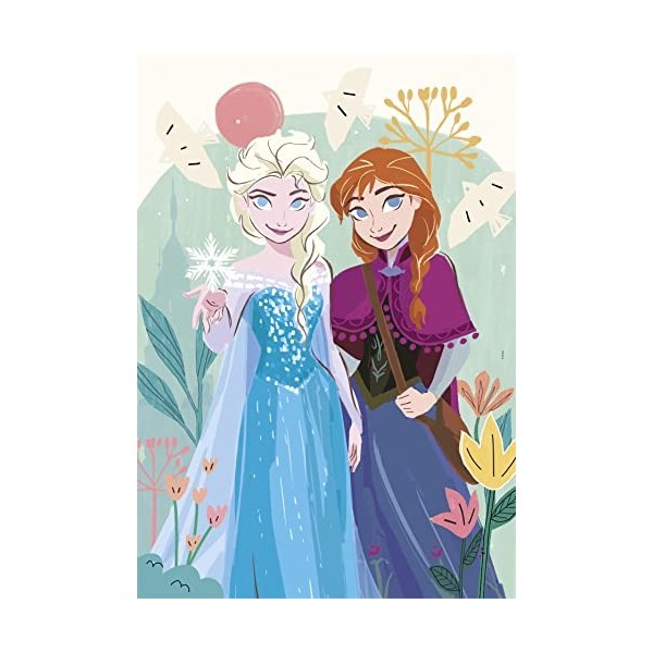 Clementoni- Disney Frozen Supercolor Reine des Neiges-3x48 Enfants 5 Ans, Boîte De 3 48 Pièces , Puzzle Dessin Animé-Fabriqu