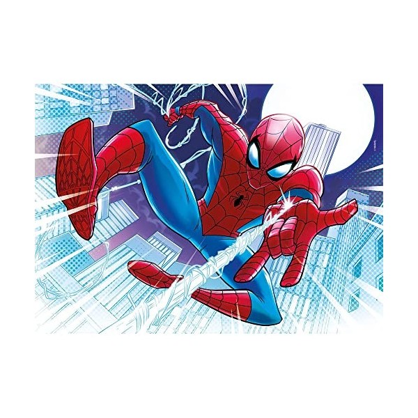 Clementoni- Marvel Spiderman Glowing Lights Collection Spiderman-104 pièces, 6 Ans Enfant, Puzzle Fluorescent-fabriqué en Ita