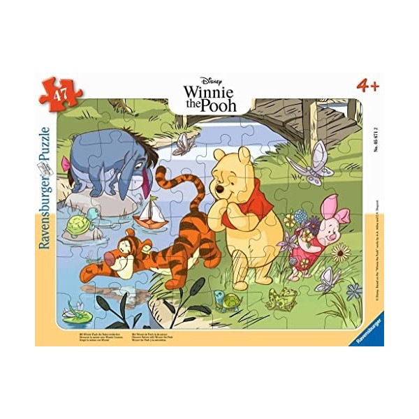 Ravensburger - Puzzle Enfant - Puzzle cadre 47 pièces - Découvre la nature avec Winnie lourson - Fille ou garçon dès 4 ans -