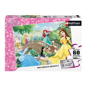 Nathan - Puzzle Enfant - 60 pièces - Après-midi entre princesses Disney - Fille ou garçon dès 6 ans - Puzzle de qualité supér