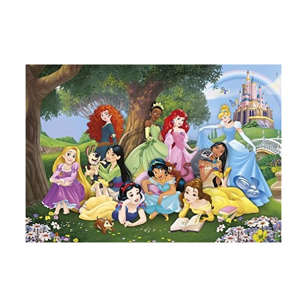 Clementoni- Disney Princess Supercolor Princess-104 Pièces, Enfants 6 Ans, Puzzle Dessin Animé-Fabriqué en Italie, 25743