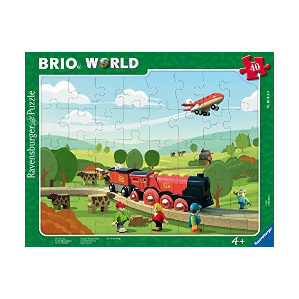 Ravensburger - Puzzle Enfant - Puzzle cadre 40 pièces - Voyage à la campagne / BRIO - Fille ou garçon dès 4 ans - Puzzle de q