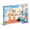 Clementoni- Bluey Supercolor Puzzle-Bluey-104 Pièces, Enfants 6 Ans, Puzzle Dessin Animé-Fabriqué en Italie, 27169, Multicolo