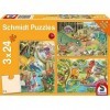 Schmidt Spiele 56465 Puzzle Amusant avec Les Dinosaures, 3 Fois 24 pièces, Coloré