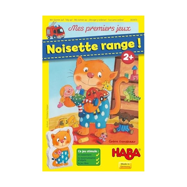 HABA Premiers Jeux-Noisette Range société enfant en bois classement, compétition et de mémoire 1 à 3 joueurs-2 Ans-303470, 30