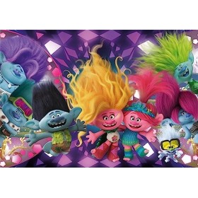 Clementoni - 20191 - Puzzle Trolls 3 - 104 Pièces Brillants - Jeu Educatif, de Réflexion et de Patience - Image de Qualité - 