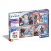 Clementoni Frozen Supercolor 4 in 1-Disney La Reine des Neiges Progressifs 12, 16, 20, 24 Pièces , Enfants 3 Ans, Puzzle Des