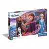 Clementoni Disney Frozen Glitter Reine des Neiges 2-104 pièces-Puzzle Enfant-fabriqué en Italie, 6 Ans et Plus, 20162, Multic