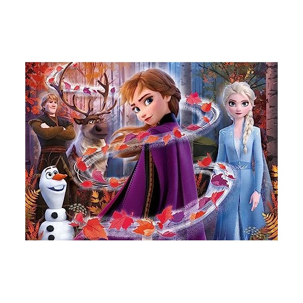 Clementoni Disney Frozen Glitter Reine des Neiges 2-104 pièces-Puzzle Enfant-fabriqué en Italie, 6 Ans et Plus, 20162, Multic