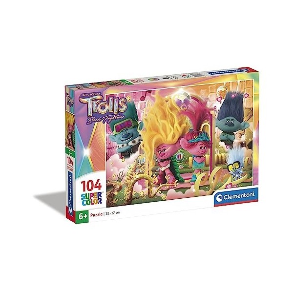 Clementoni - 27268 - Puzzle Trolls 3 - 104 Pièces - Jeu Educatif, de Réflexion et de Patience - Image de Qualité - 38 x 27 Cm