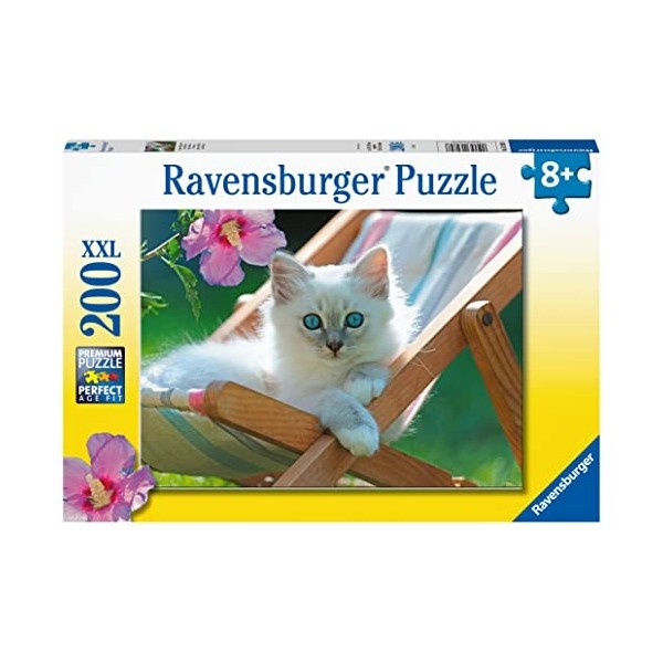 Ravensburger - Puzzle Enfant - Puzzle 200 p XXL - Chaton blanc - Dès 8 ans - 13289