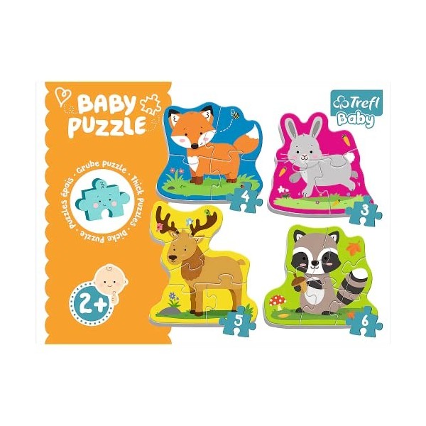 Trefl-de 3 à 6 Pièces, 4 Sets, pour Enfants à partir de 2 Ans Puzzle, 36077, Multicolored