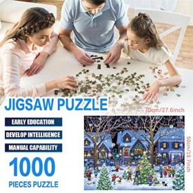 Puzzle de Noël, 1000 pièces Arbre de Noël Décoration de jardin Puzzle Éducation Jeu de Puzzle Jouets DIY Art mural Décoration