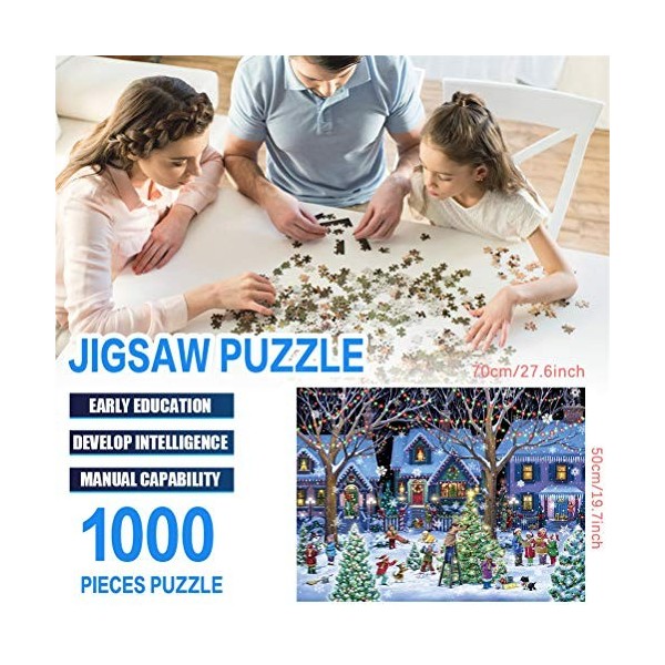 Puzzle de Noël, 1000 pièces Arbre de Noël Décoration de jardin Puzzle Éducation Jeu de Puzzle Jouets DIY Art mural Décoration