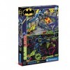 Clementoni- Batman Supercolor Glowing Lights-Batman-104 Pièces, Enfants 6 Ans, Puzzle Dessin Animé-Fabriqué en Italie, 27175