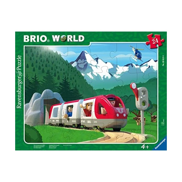 Ravensburger - Puzzle Enfant - Puzzle cadre 24 pièces - Aventure en montagne / BRIO - Fille ou garçon dès 4 ans - Puzzle de q