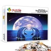 Puzzle 1000 Pieces Adulte Loup Animal Lune Puzzle Puzzle Adulte Art DIY Jeu Occasionnel Jouets Cadeau Intéressants Ami De La 