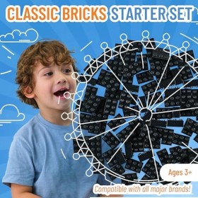 Strictly Briks Classic Briks Kit de démarrage de construction – 100 % compatible avec toutes les grandes marques de briques –