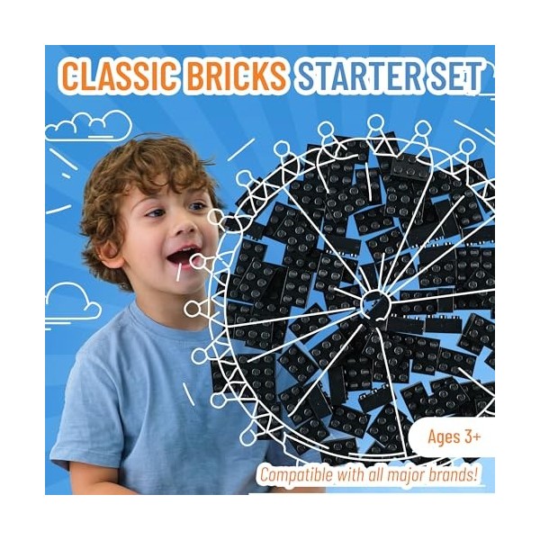 Strictly Briks Classic Briks Kit de démarrage de construction – 100 % compatible avec toutes les grandes marques de briques –
