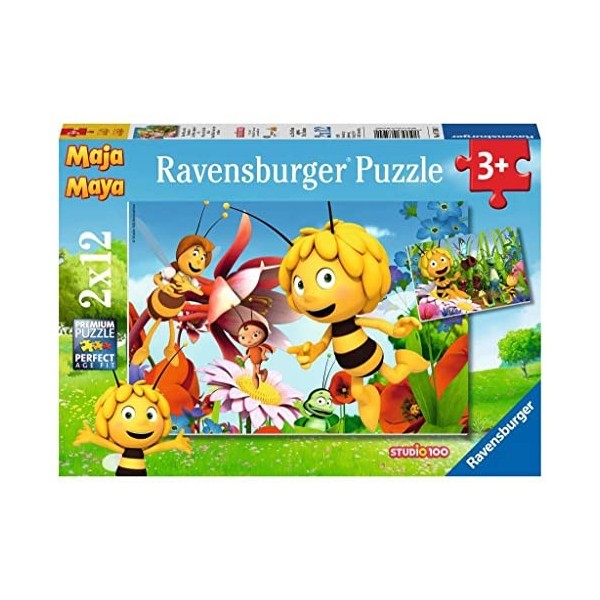 Ravensburger - 07594 2 - Puzzle - Maya LAbeille Dans Le Pré Des Fleurs - 2 x 12 Pièces