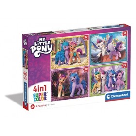 Clementoni Supercolor 4 in 1-My Little Pony Progressifs 12, 16, 20, 24 Pièces , Enfants 3 Ans, Puzzle Dessin Animé-Fabriqué 