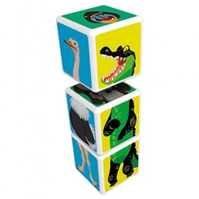 Geomag MagiCube 109 Blister - Savane Animals - Constructions Magnétiques et Jeux Educatifs, 3 Cubes Magnétiques
