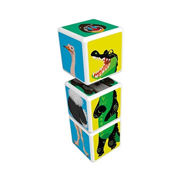 Geomag MagiCube 109 Blister - Savane Animals - Constructions Magnétiques et Jeux Educatifs, 3 Cubes Magnétiques