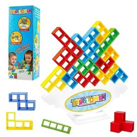 FENGQ Jouets empilables déquilibrage, 32PCS Blocs de Construction Russes, Jeu Tetra Tower, Jeu Tetris, Jouet empilable déqu