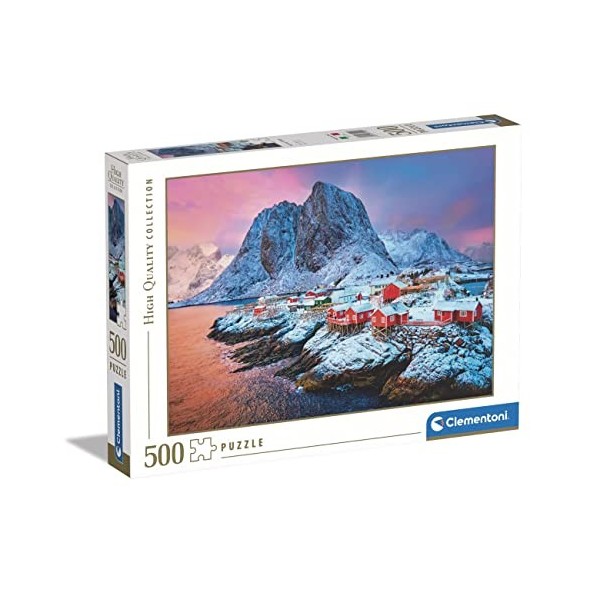 Clementoni - Hamnoy Village - Puzzle de 500 Pièces - Jeu de Patience et de Réflexion - Format Paysage - Image Net - Décoratio