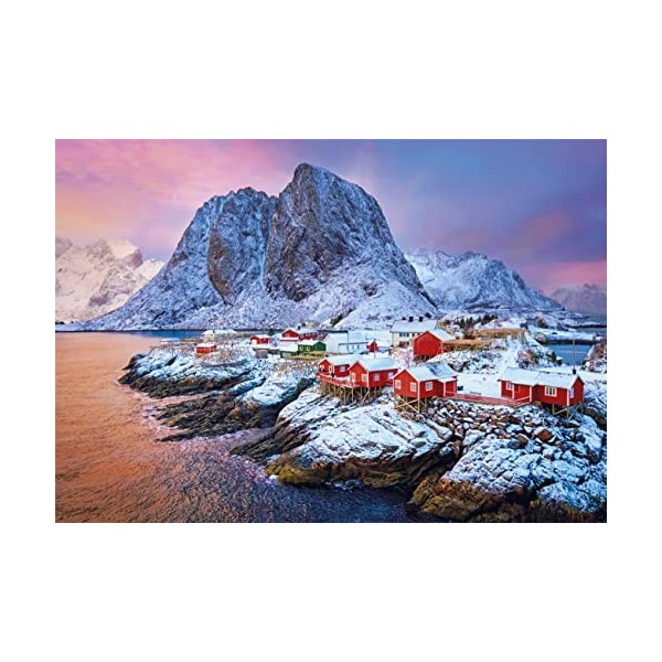 Clementoni - Hamnoy Village - Puzzle de 500 Pièces - Jeu de Patience et de Réflexion - Format Paysage - Image Net - Décoratio