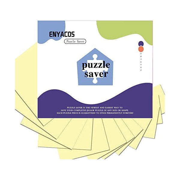 ENYACOS Feuilles dAutocollants Jigsaw Puzzle, Puzzle Savor, Colle pour Puzzle, 16 Pièces de Stickers Adhésifs, Feuilles adhé