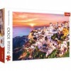 Trefl Puzzle Paysage Lever de Soleil sur Santorini 1000 Pièces - Convient pour Les Adultes - Aide à la Relaxation - Emboîteme