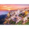 Trefl Puzzle Paysage Lever de Soleil sur Santorini 1000 Pièces - Convient pour Les Adultes - Aide à la Relaxation - Emboîteme