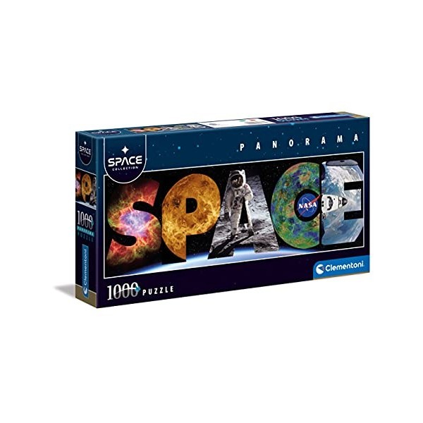 Clementoni Panorama Space Collection Adulte 1000 pièces, panoramique, Espace, planète-fabriqué en Italie, Puzzle, 39638, Mult