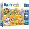 Trefl Baby Progressive Animaux, de 2 à 6, Carton Le Plus Epais, Grands Eléments, Forme de Puzzle Sympathique, pour Enfants à 