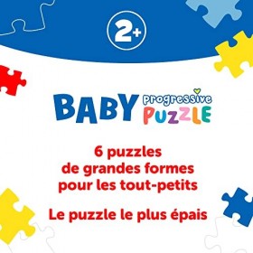 Trefl Baby Progressive Animaux, de 2 à 6, Carton Le Plus Epais, Grands Eléments, Forme de Puzzle Sympathique, pour Enfants à 