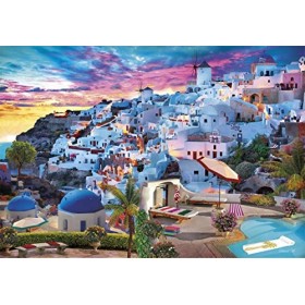 Clementoni - Vue sur la Grèce - Puzzle de 500 Pièces - Jeu de Patience et de Réflexion - Format Paysage - Image Net - Décorat