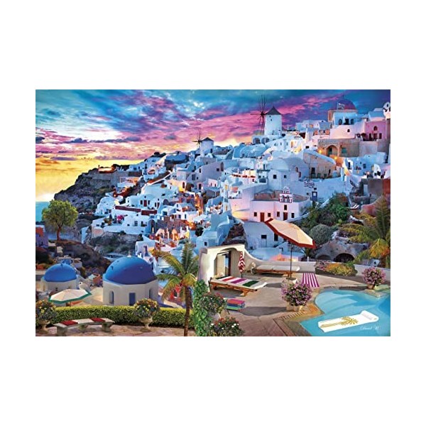 Clementoni - Vue sur la Grèce - Puzzle de 500 Pièces - Jeu de Patience et de Réflexion - Format Paysage - Image Net - Décorat