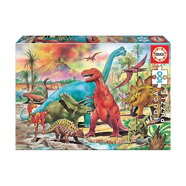 Educa - Puzzles Junior. Dinosaures. Puzzle Enfant 100 pièces. +6 Ans. Ref. 13179