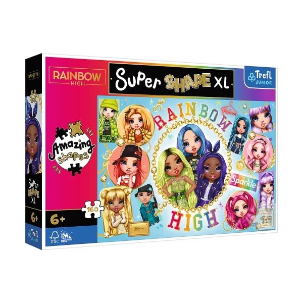 Trefl Puzzles 160 XL Super Shape-Formes Folles-Grandes Pièces, Personnages De Contes De Fées À Colorier À Partir De 6 Ans, 50